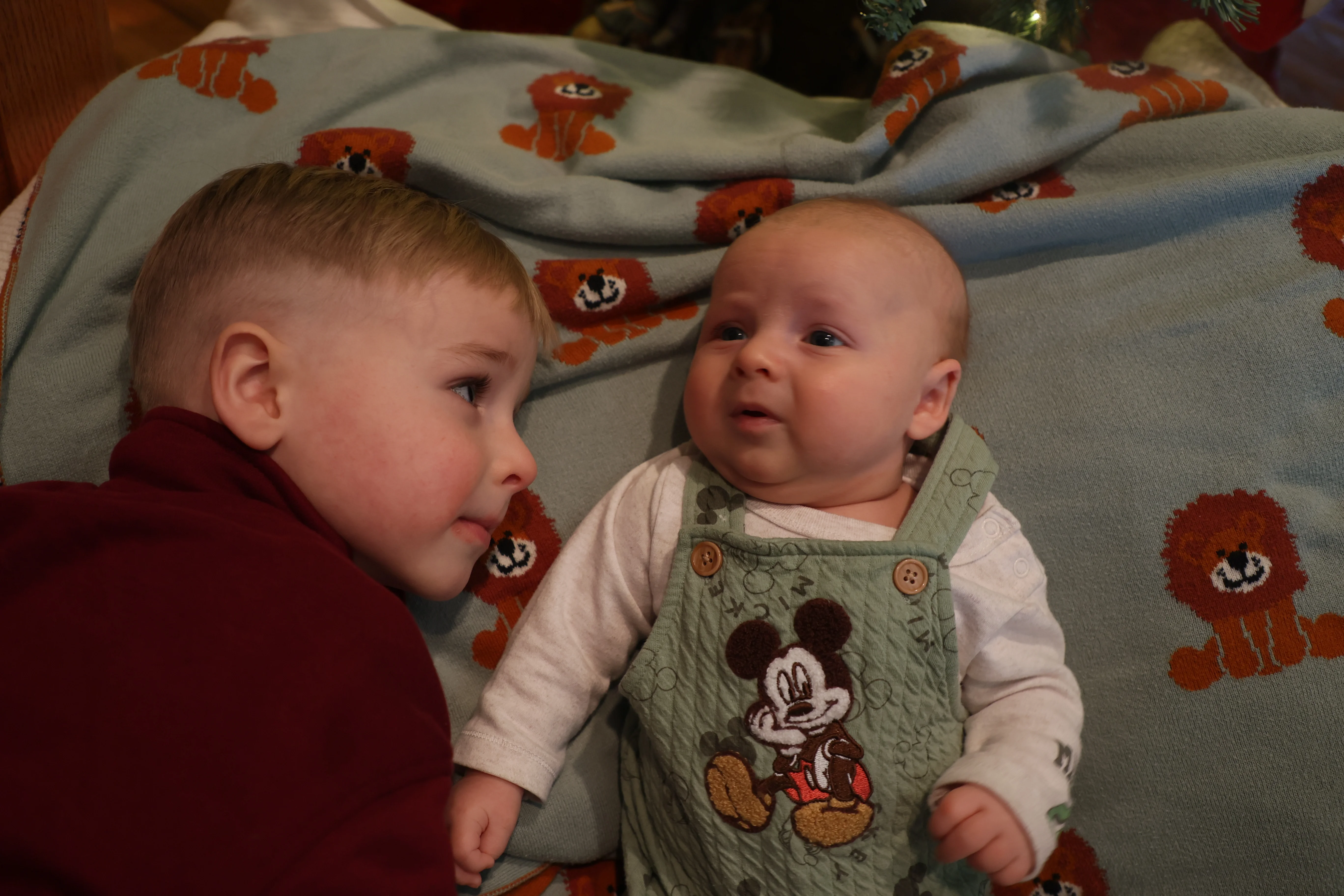 Leo and Raphael being silly together